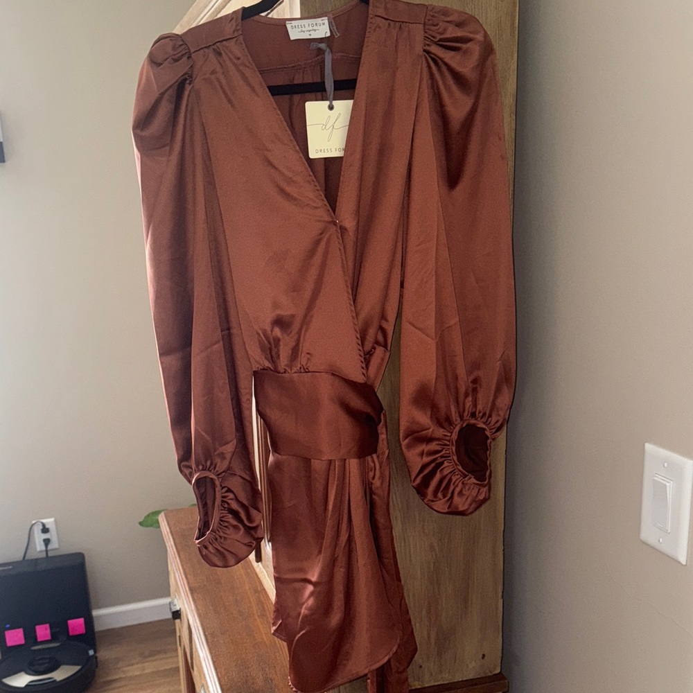 Dress Forum Bronze Wrap Dress